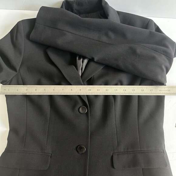 Nine West Womens Two-Button Blazer Sz 4 Black Dark Acedemia Preppy Office Siren - Picture 9 of 12